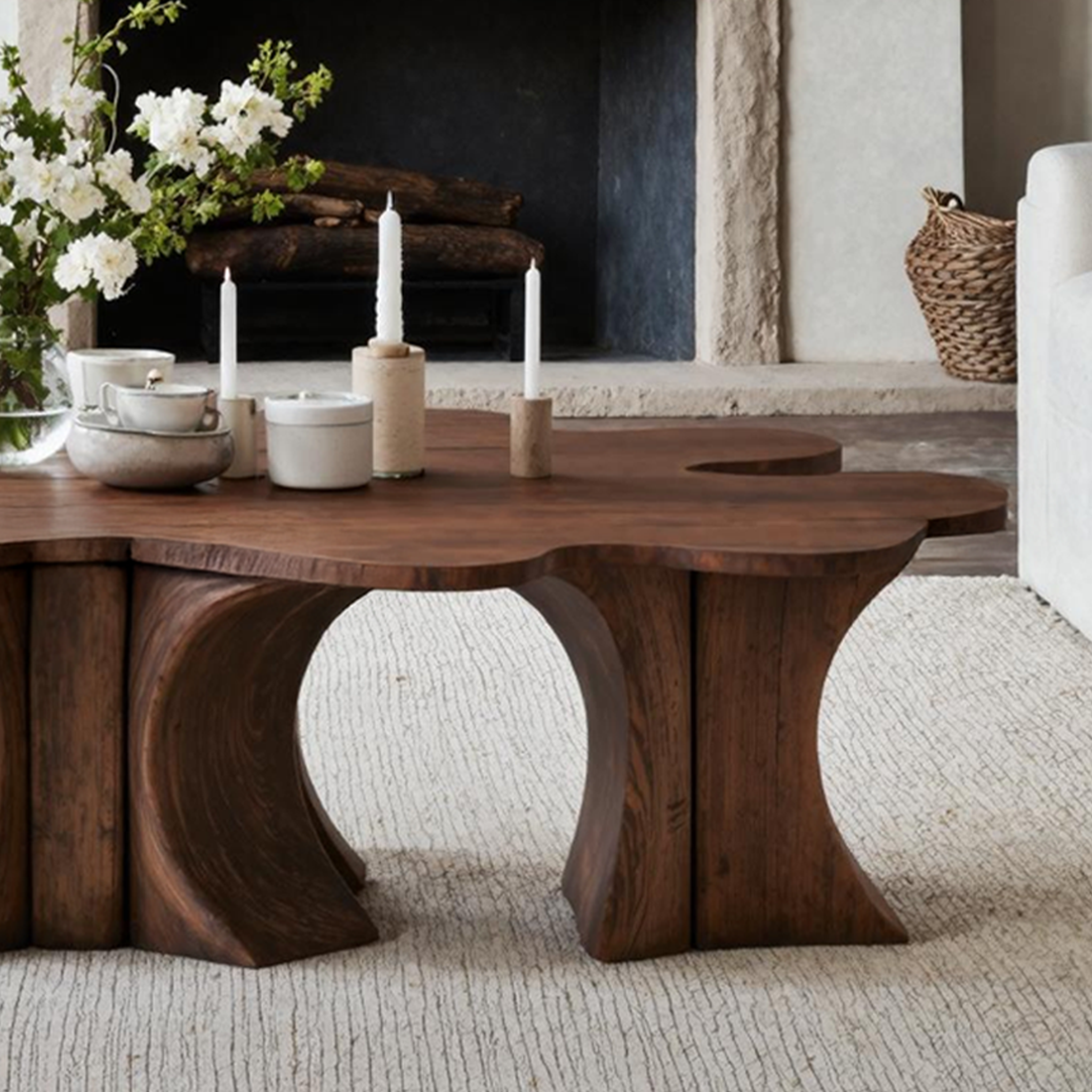 Rustic Coffee Table For Wooden Home Atmosphere SILDTTNCF018