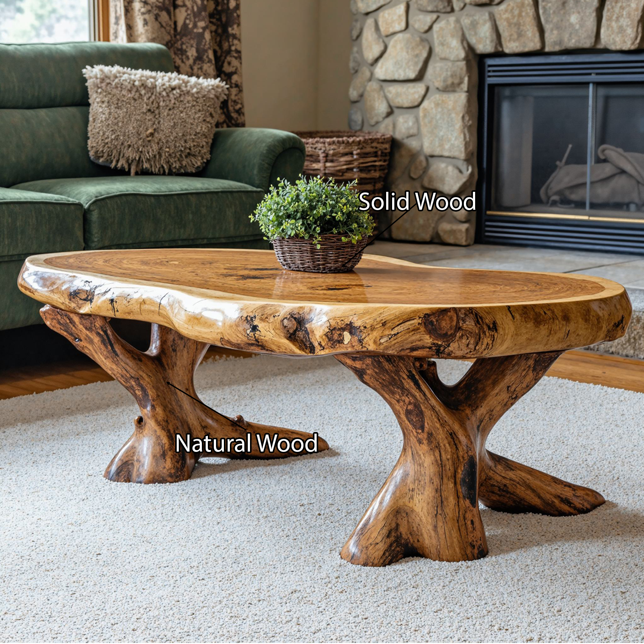 Wood Coffee Table For Living Room Home SILDTCF050