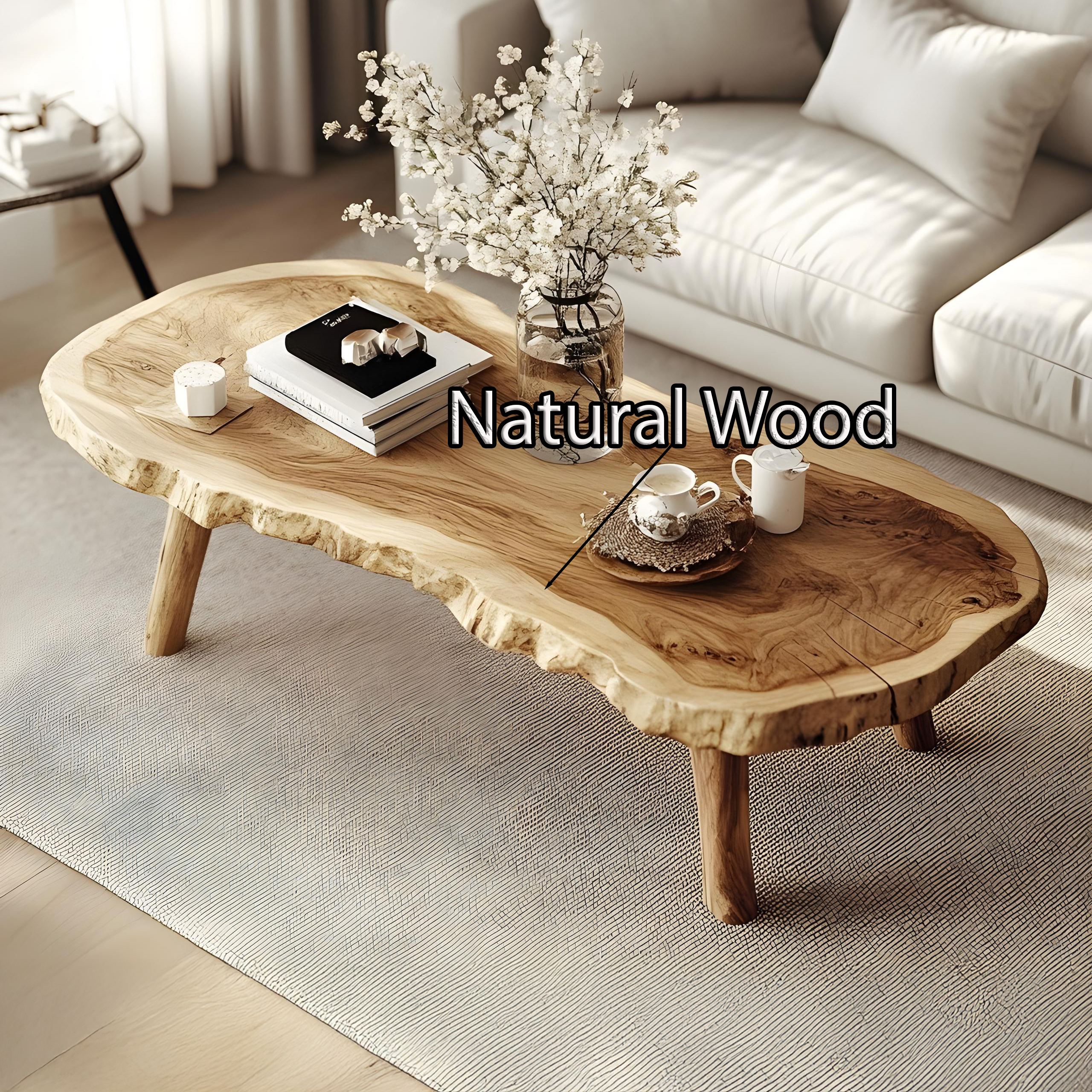 Vintage Inspired Natural Wood Coffee Table For Relaxing Living Room SILDTCF127