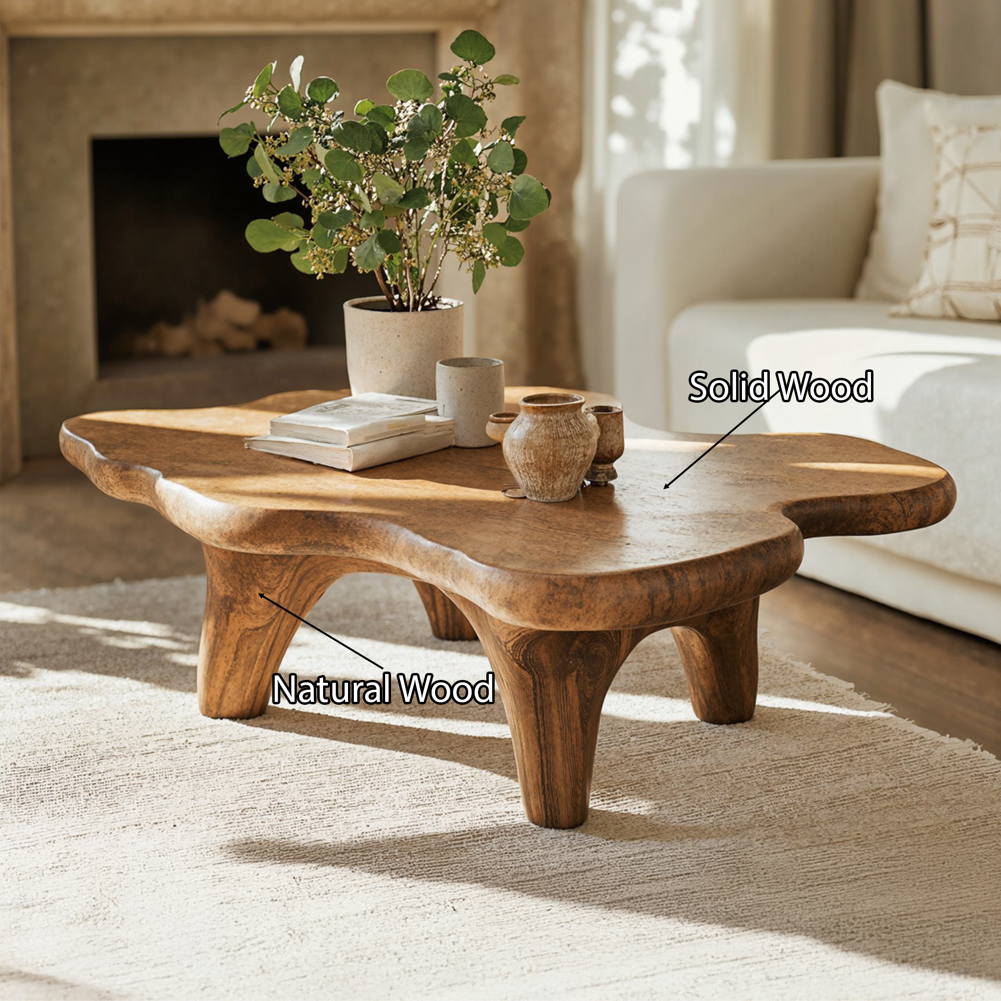 Modern Wood Coffee Table Low Coffee Table SILDTCF057