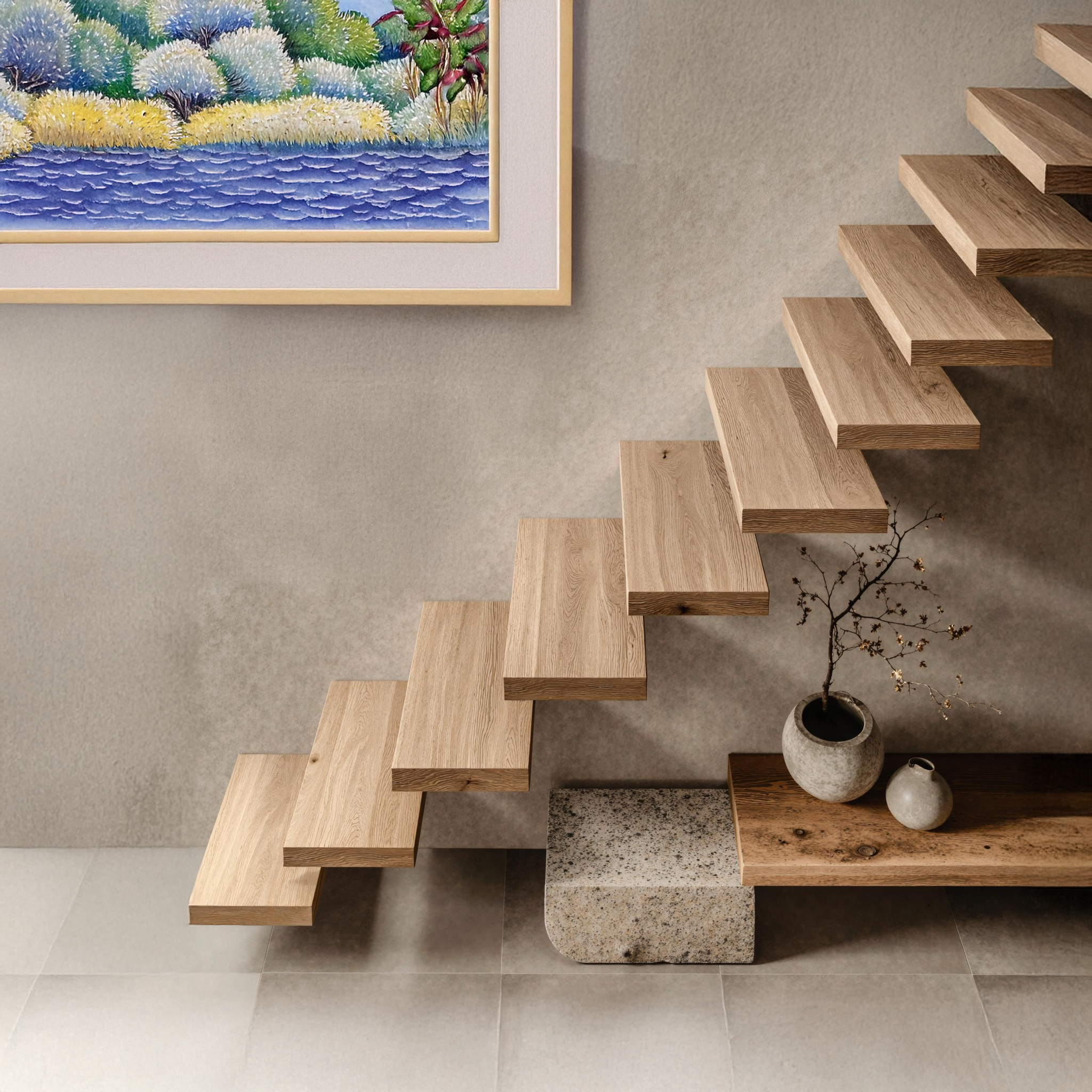 Rustic Wooden Stair Essential Unique Decor SILDTFLS008