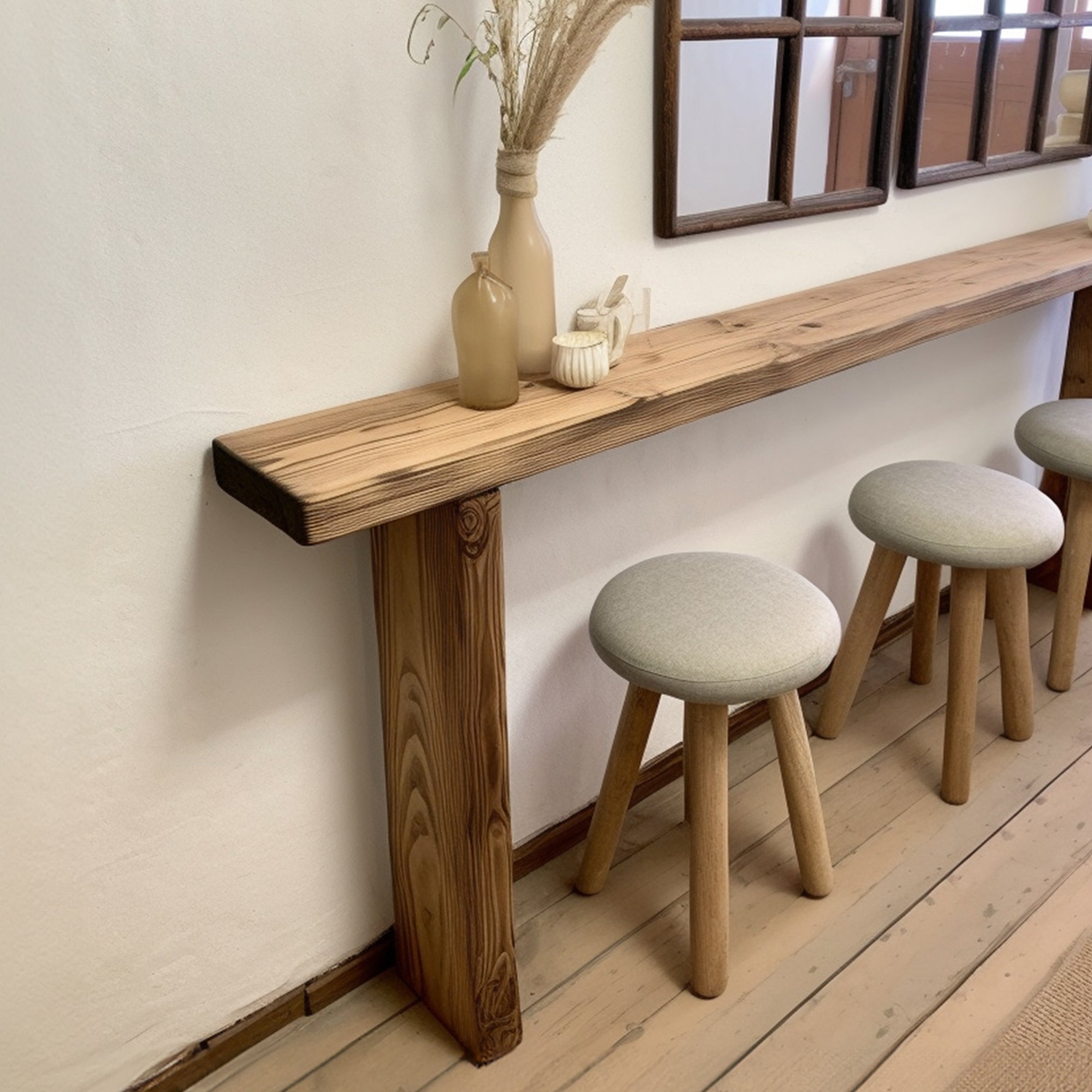 Rustic Entryway Console Table In Solid Wood Design SILDTCS004