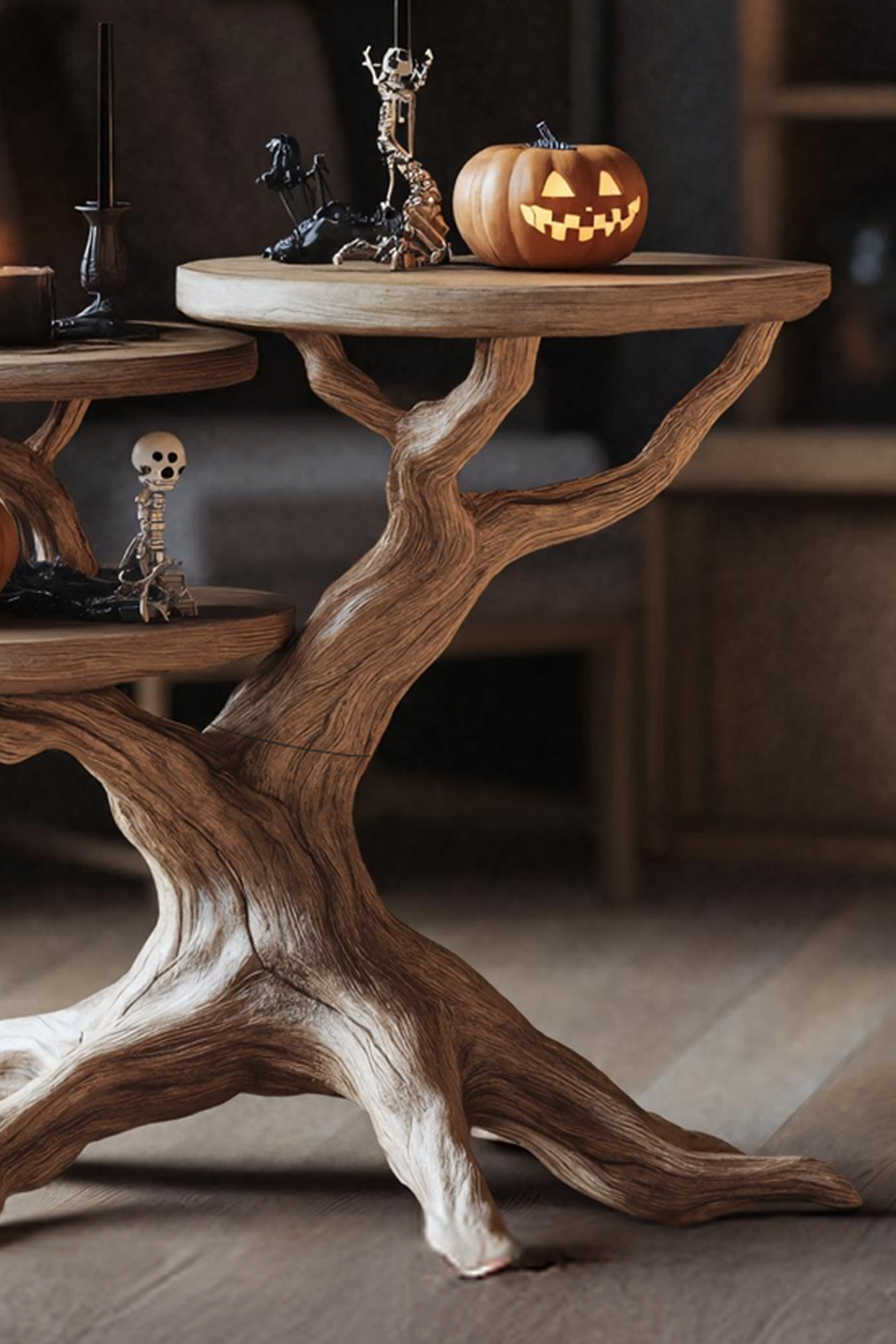 Farmhouse Solid Wood End Table For Living Room Gothic Autumn Wall Decor SILDTTRHEN014