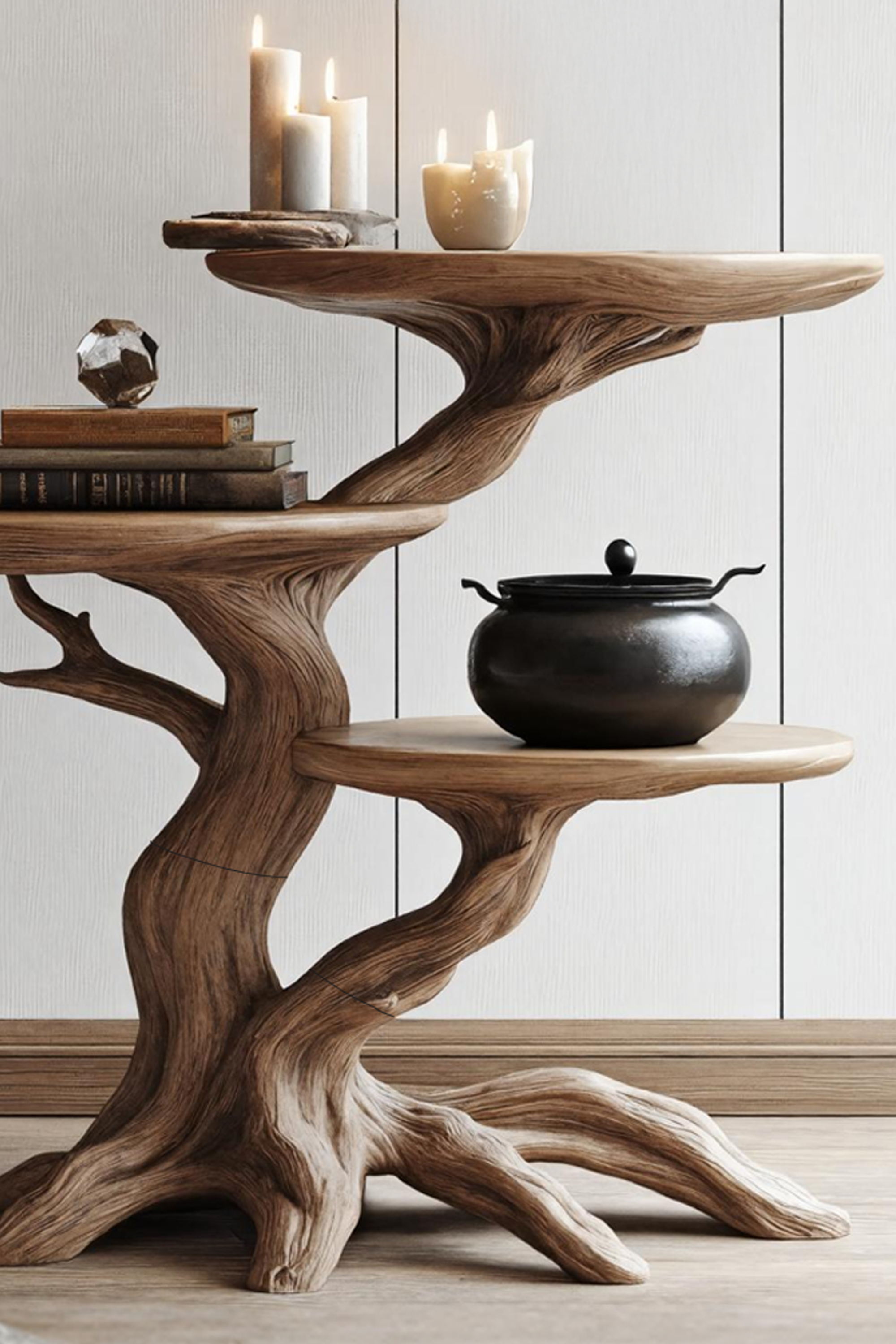 Farmhouse Wooden End Table For Furniture Decor Haunted Autumn Display SILDTTRHEN010