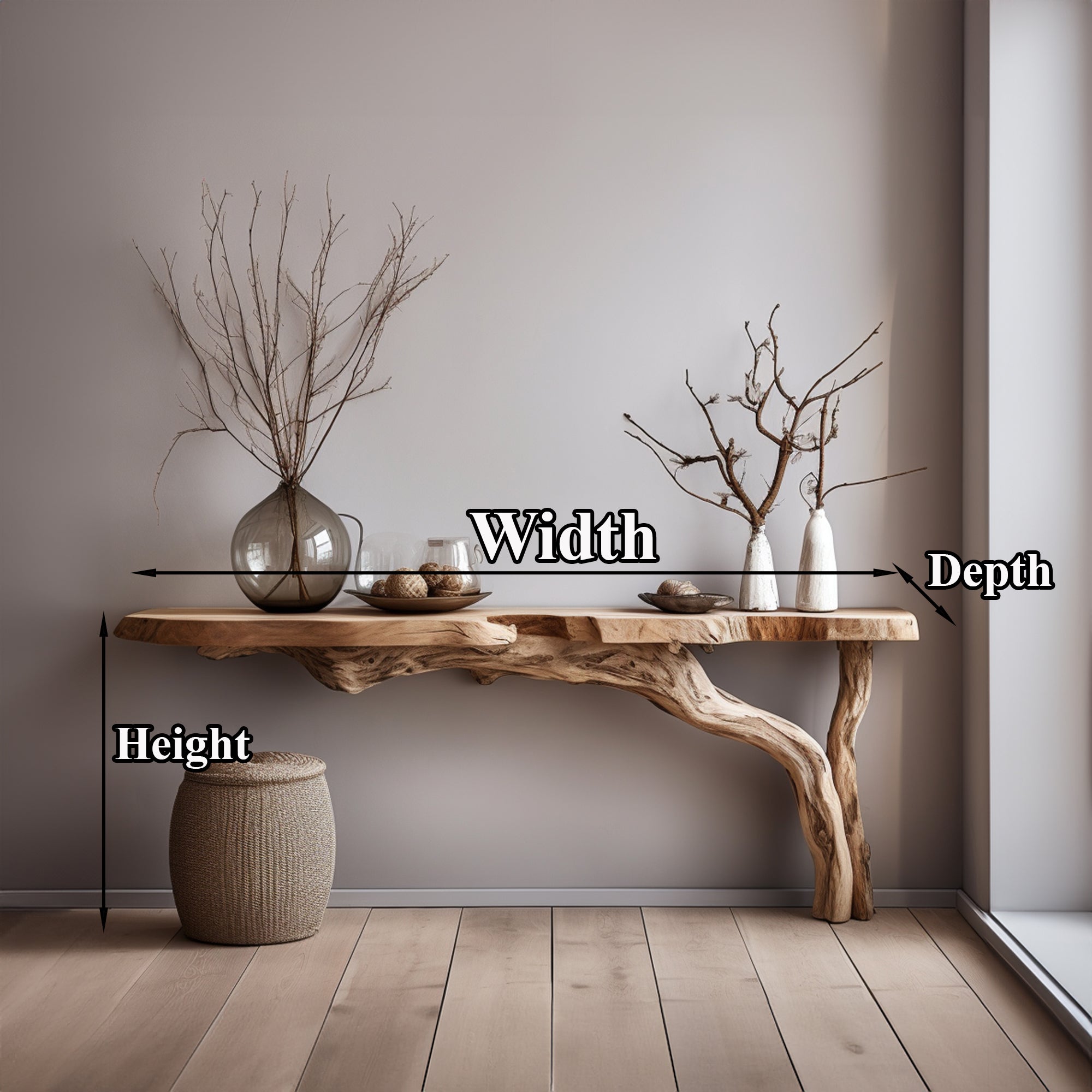 Rustic Wood Floating Side Table For Modern Spaces SILDTCS012