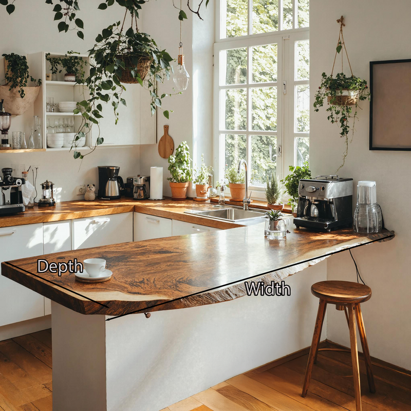 Mid Century Wooden Kitchen Countertop For Sleek Home Kitchen Design SI