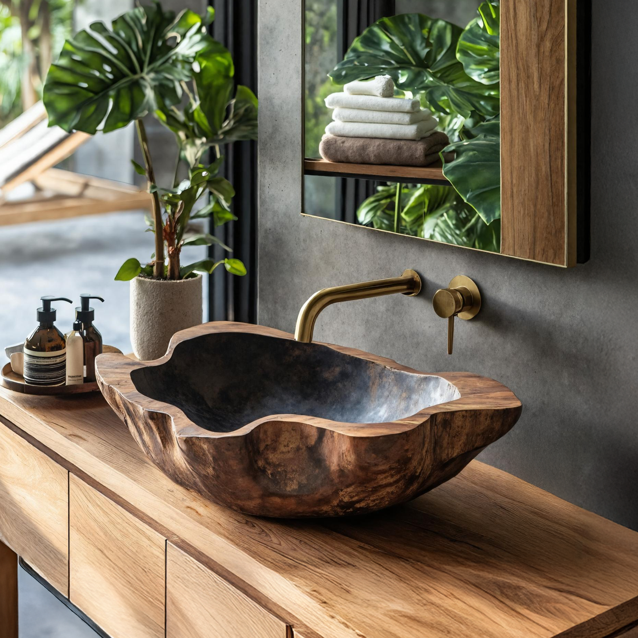 Wood Wash Basin Mid Century Style For Bathroom Upgrade SILDTTRVS016