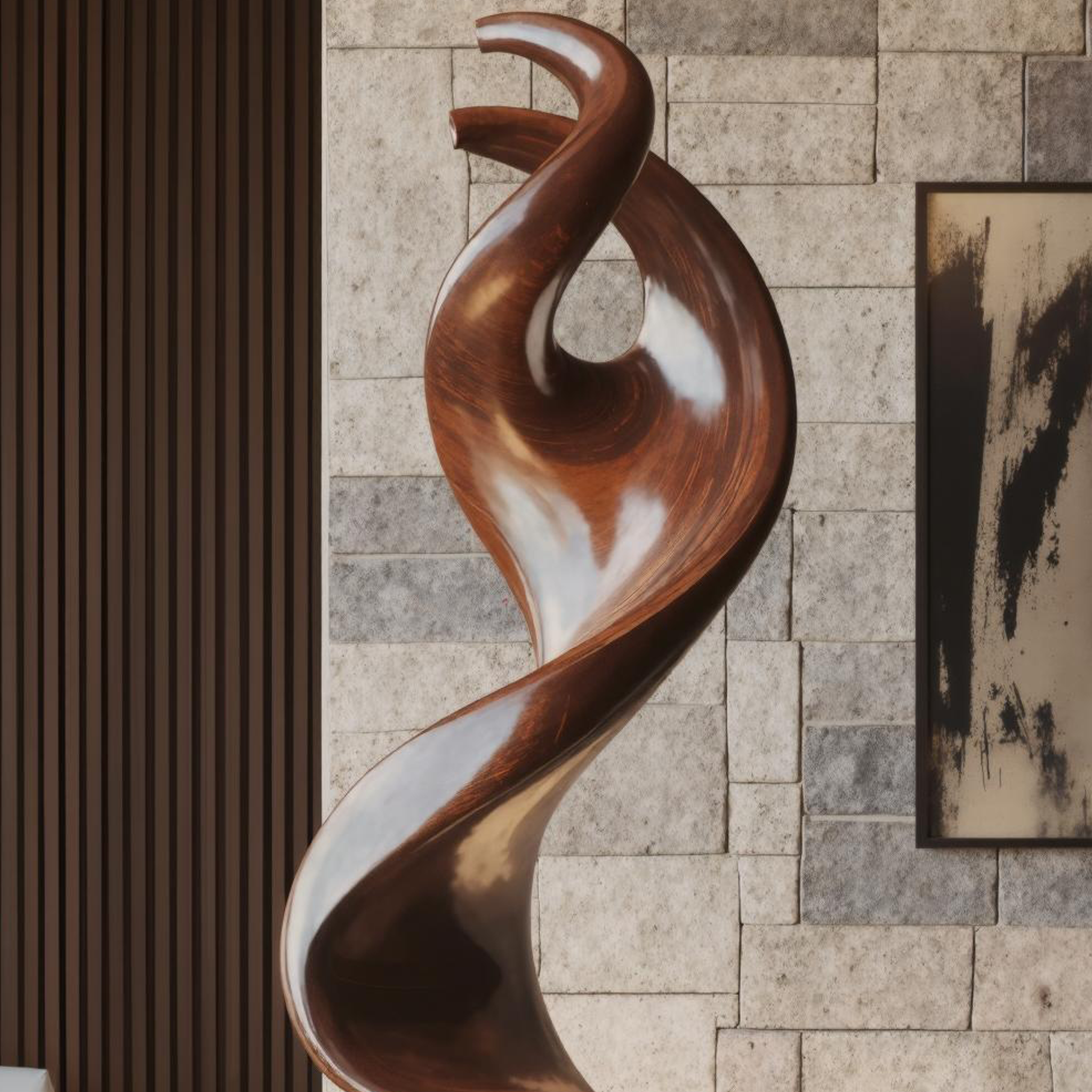Farmhouse Large Twisted Spiral Floor Art For Living Room SILDTAS002