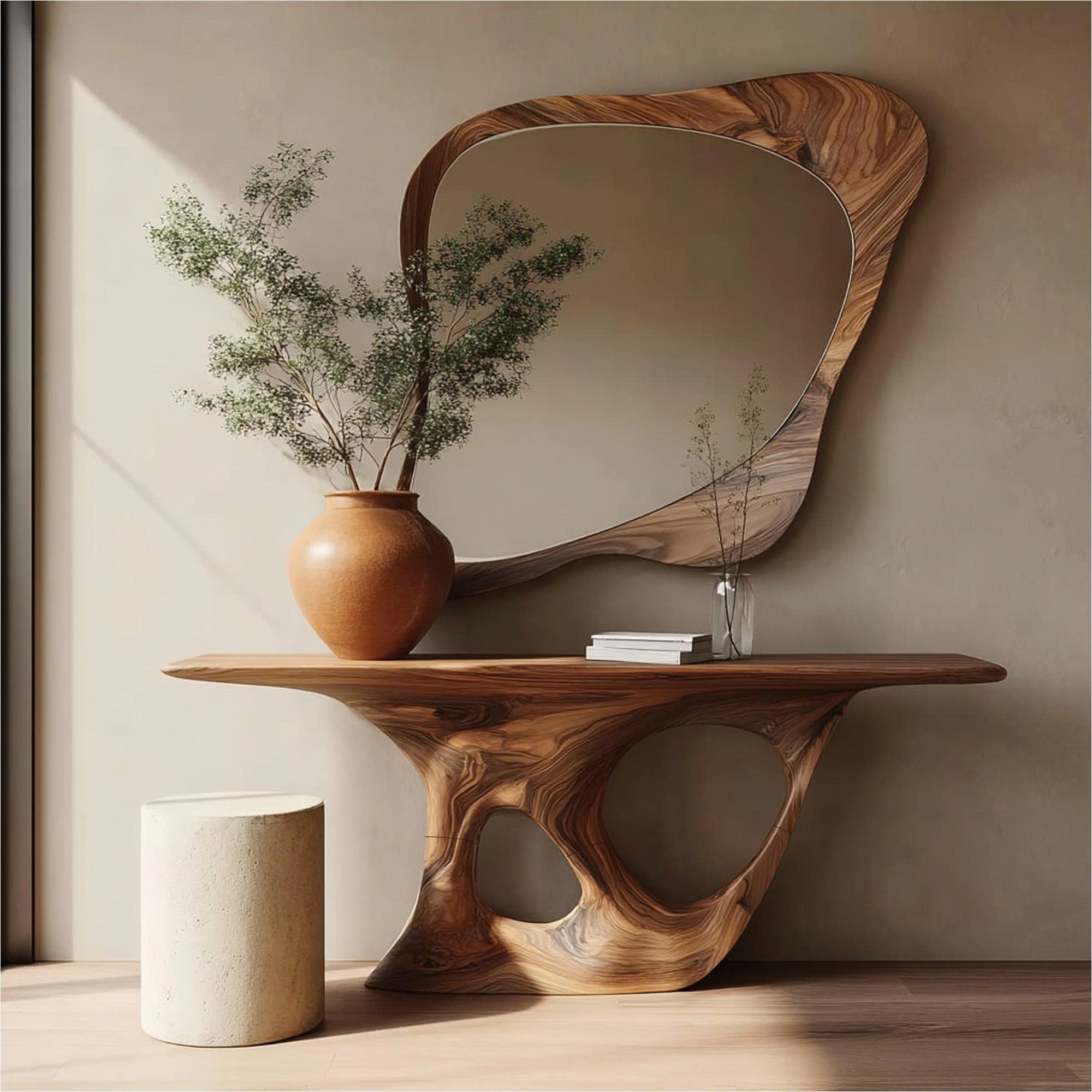 Rustic Solid Wood Console Table Living Room SINLKICS288