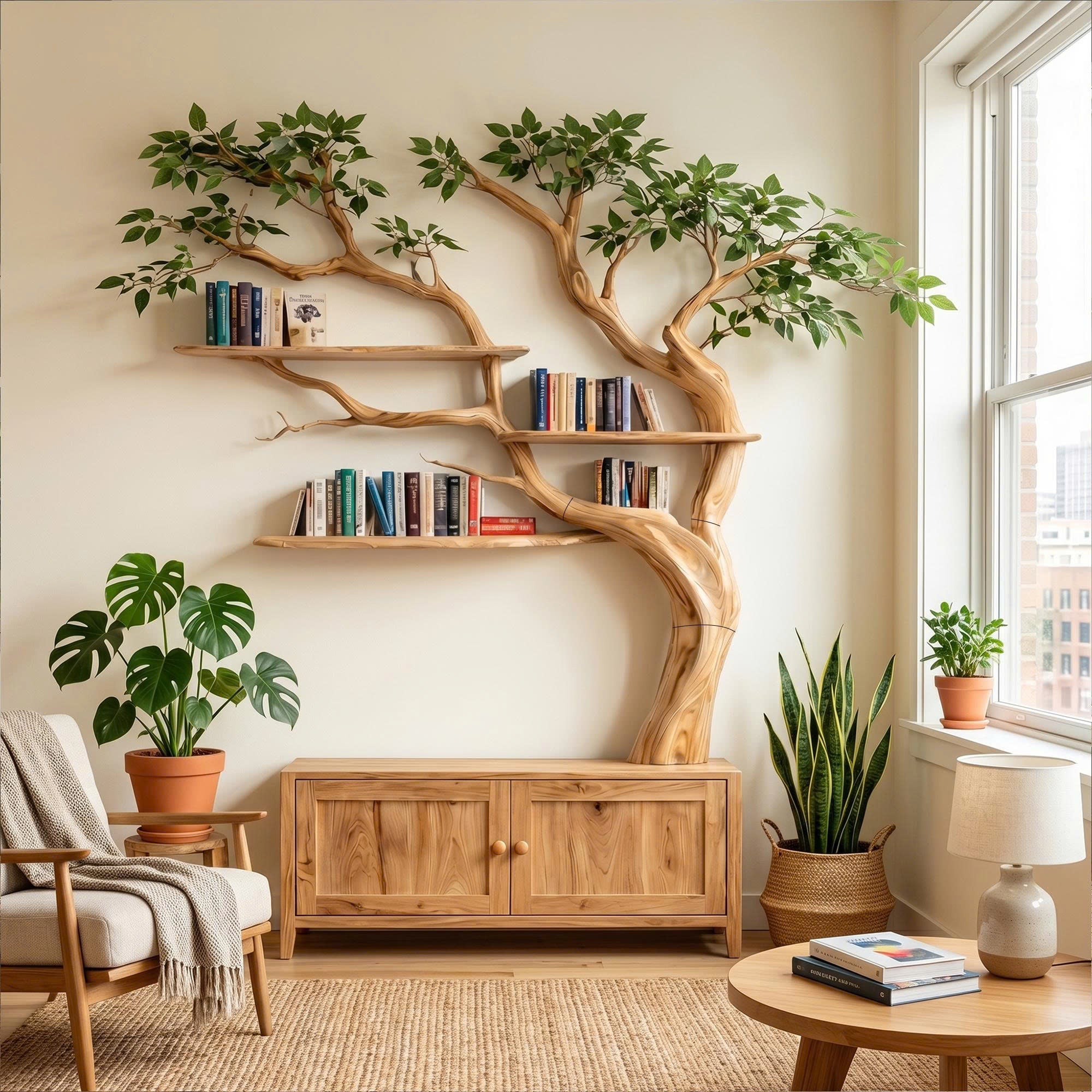Sculptural Tree Bookcase With Storage For Living Room And Reading Room SINLKITB723