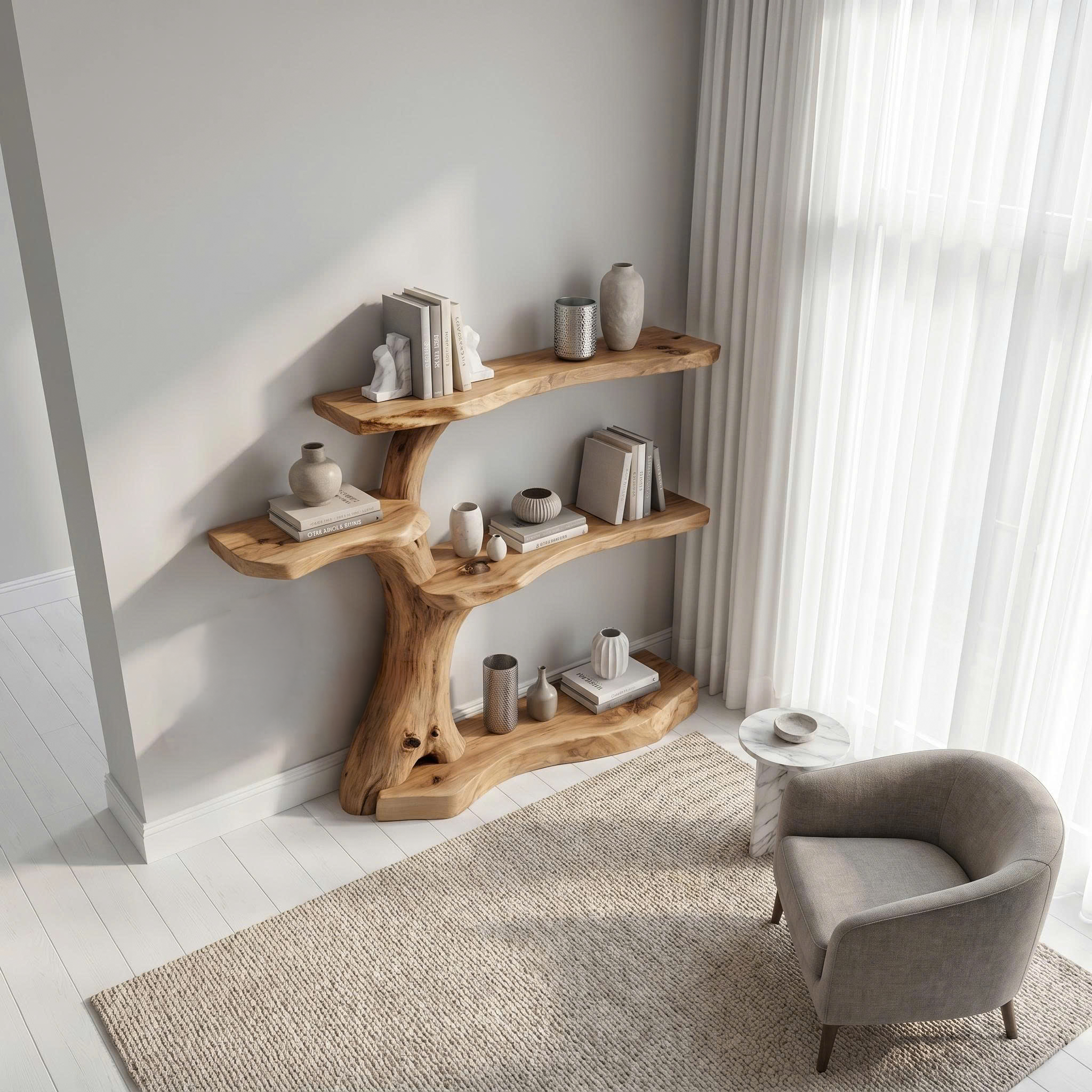 Rustic Corner Tree Bookshelf Kids Room Nursery SINLSATB310