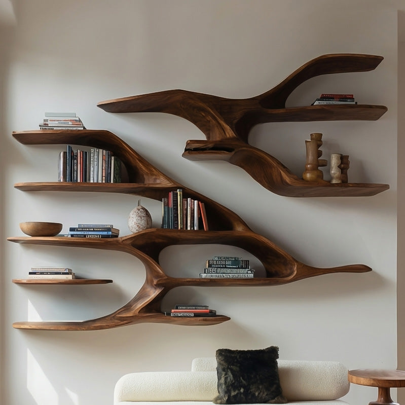 Contemporary Wooden Wall Shelf For Living Room Decor RTTHHNWMS012