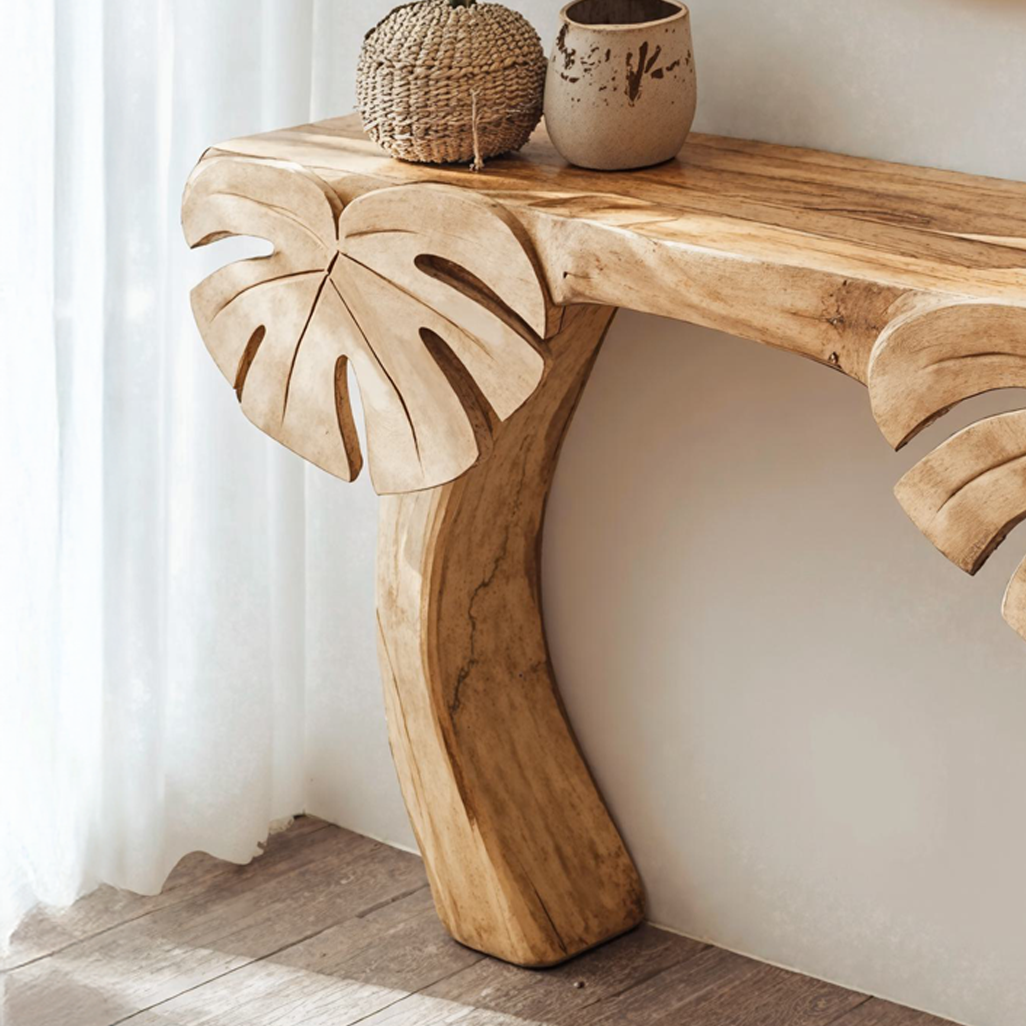 Narrow Console Table Live Edge Table Unique Design SILDTCS126