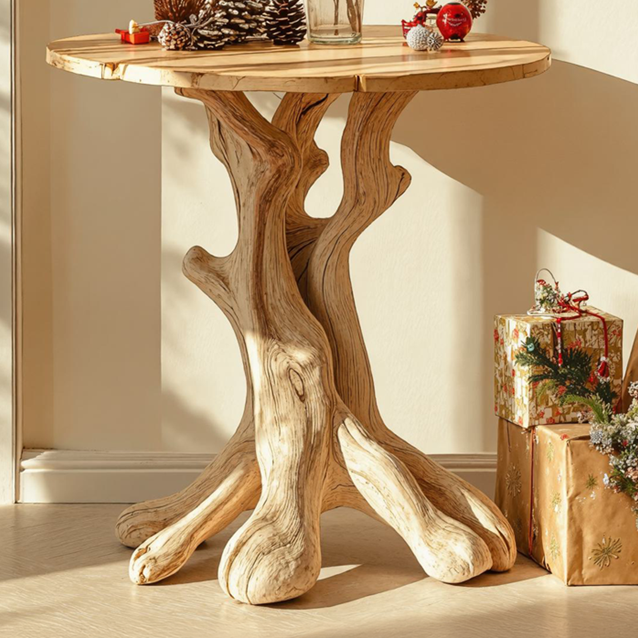 Farmhouse End Table Christmas End Table SILDTENC029