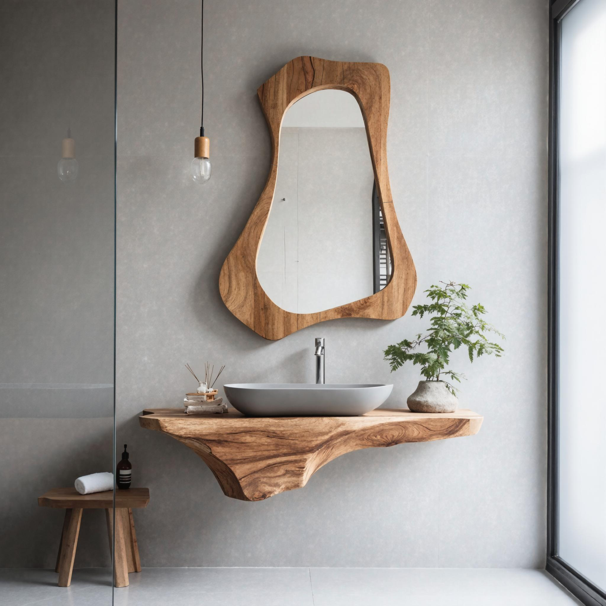 Handcrafted Solid Wood Mirror For Garden Wall Design SILDTMI071