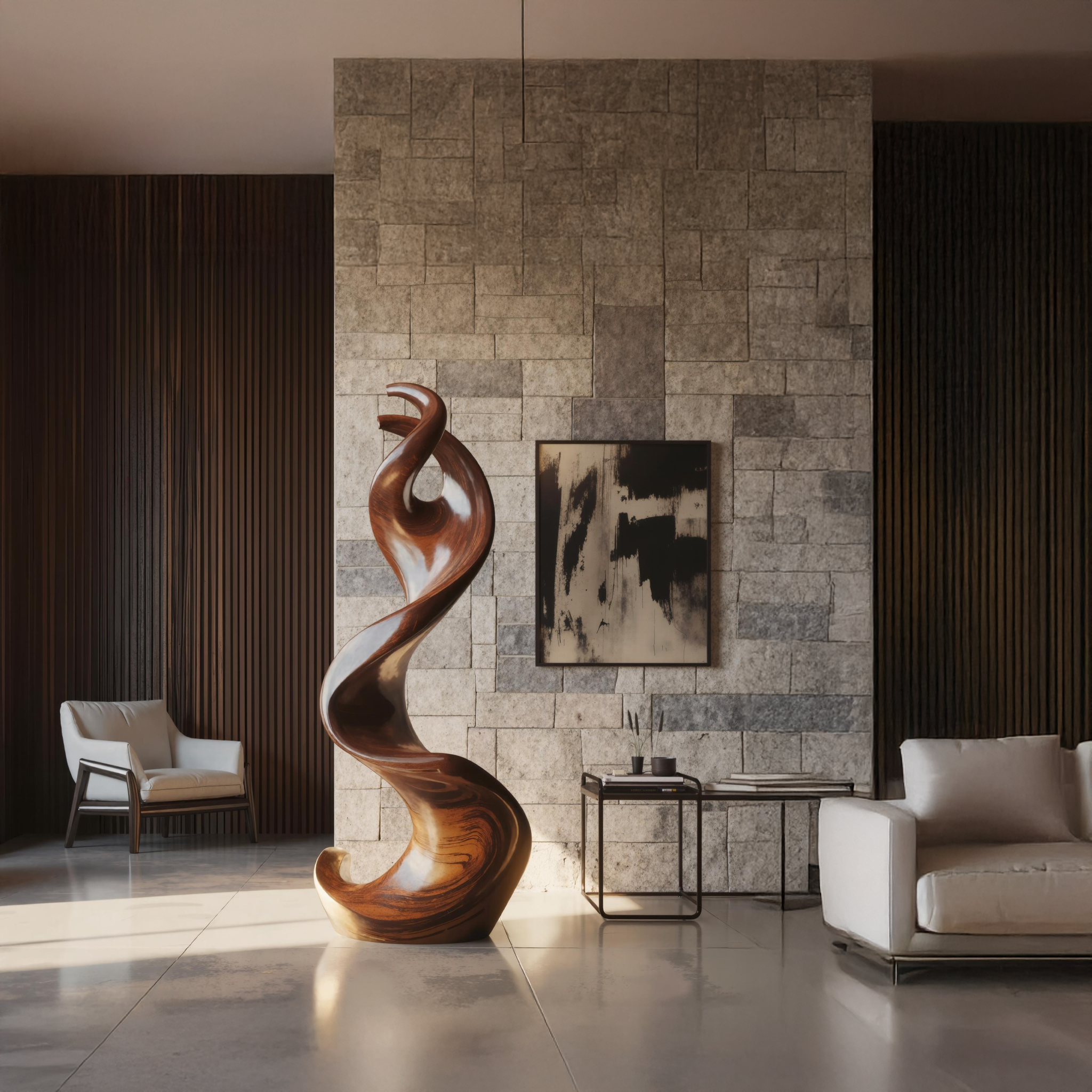 Farmhouse Large Twisted Spiral Floor Art For Living Room SILDTAS002