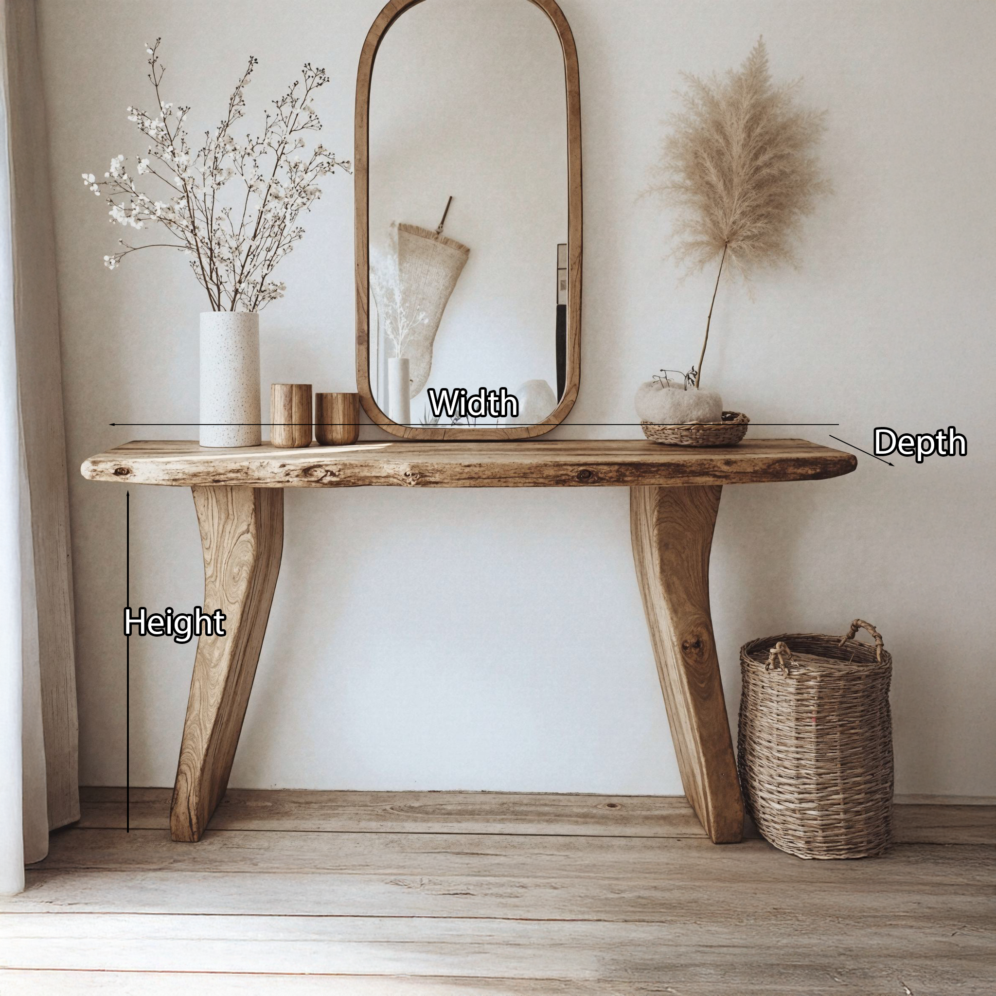 Narrow Console Table Living Edge Table Home Decor SILDTCS128