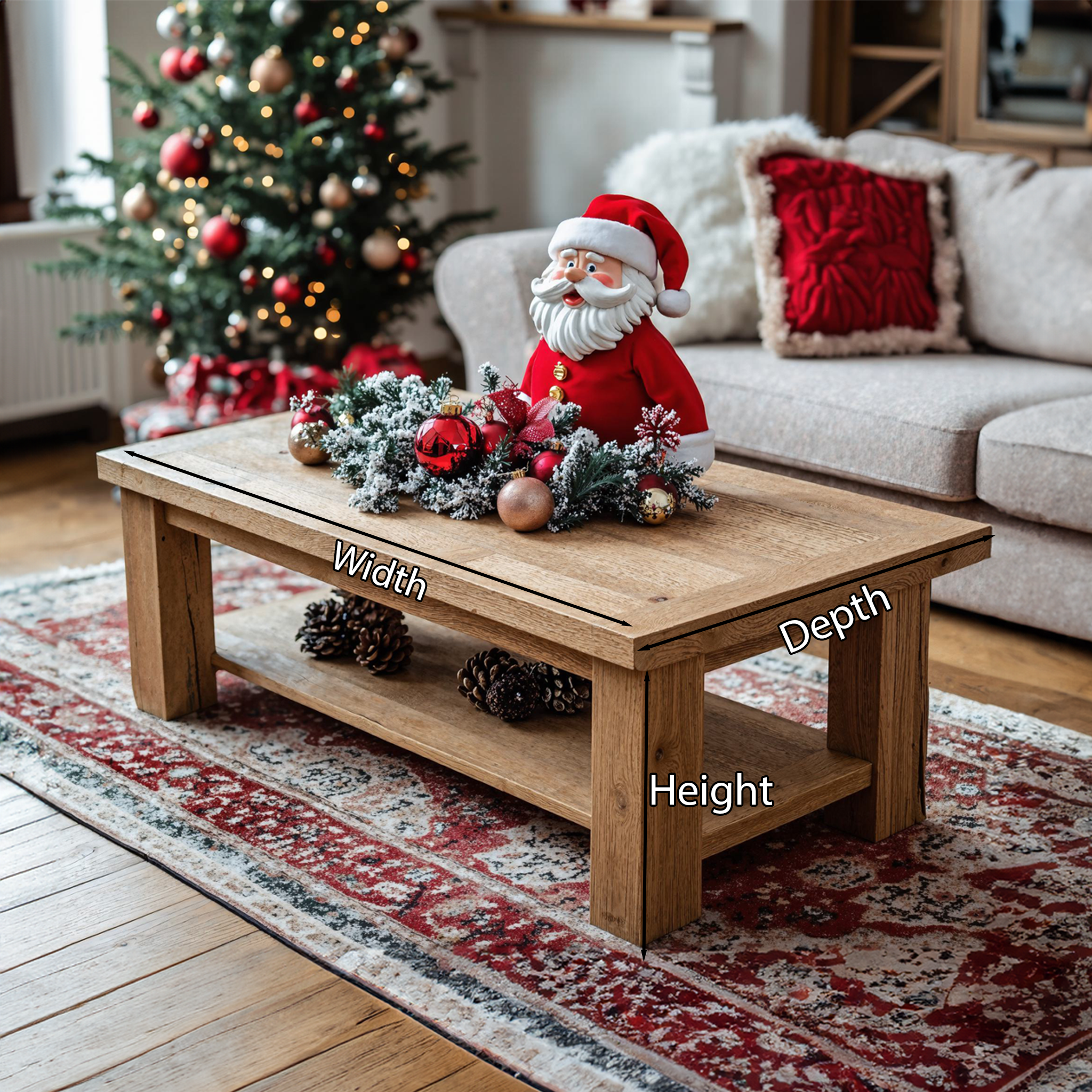 Handcrafted Coffee Table Xmas Decor SILDTCFC014
