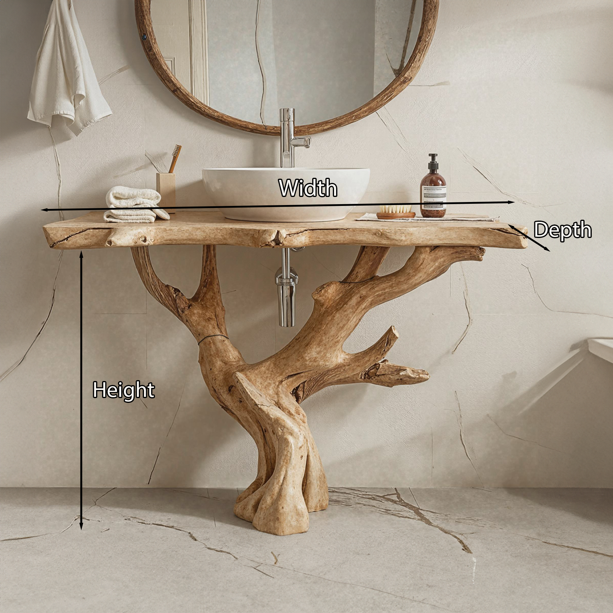 Rustic Vertical Bathroom Vanity Bathroom Sink SILDTBRV014
