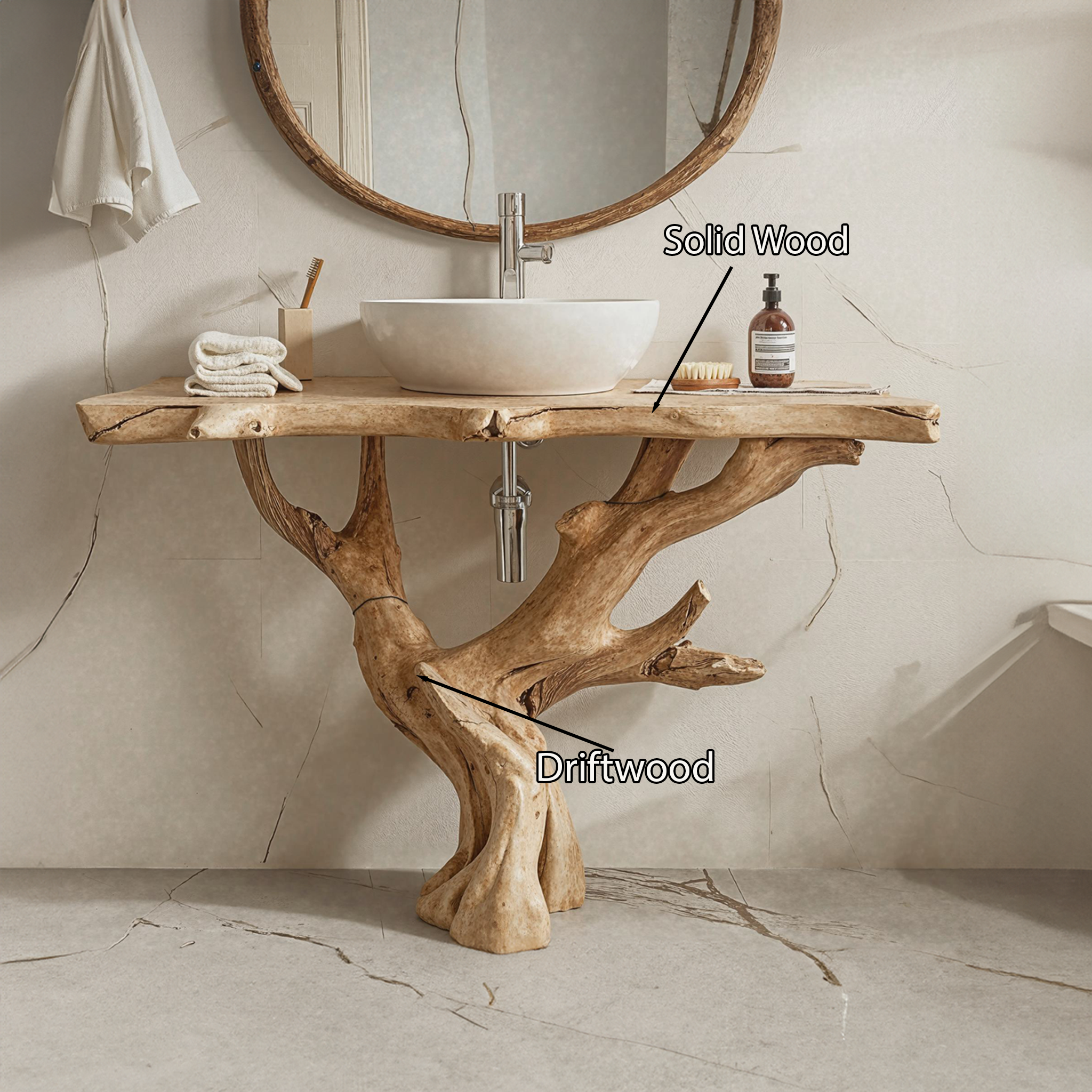 Rustic Vertical Bathroom Vanity Bathroom Sink SILDTBRV014